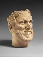 Free download Limestone head of bearded male votary with wreath of leaves free photo or picture to be edited with GIMP online image editor