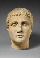 Free download Limestone head of beardless male votary free photo or picture to be edited with GIMP online image editor