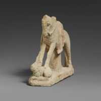 Free download Limestone horse with a rider hunting a lion free photo or picture to be edited with GIMP online image editor
