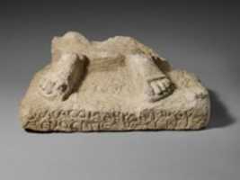 Free download Limestone plinth with the feet of a statue of Zeus free photo or picture to be edited with GIMP online image editor