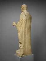 Free download Limestone statue of a wreathed boy holding a ball or piece of fruit free photo or picture to be edited with GIMP online image editor
