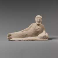 Free download Limestone statuette of a reclining banqueter free photo or picture to be edited with GIMP online image editor