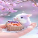 Little white bunny wallpaper  screen for extension Chrome web store in OffiDocs Chromium