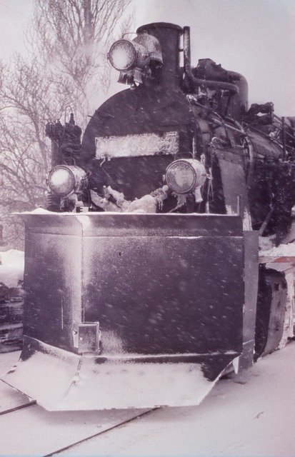 Free download locomotive snow winter 1978 79 free picture to be edited with GIMP free online image editor