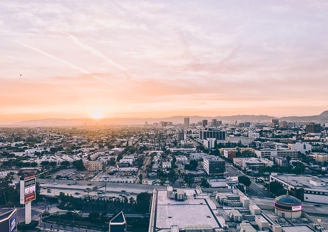 Free download los angeles skyline city sunset free picture to be edited with GIMP free online image editor