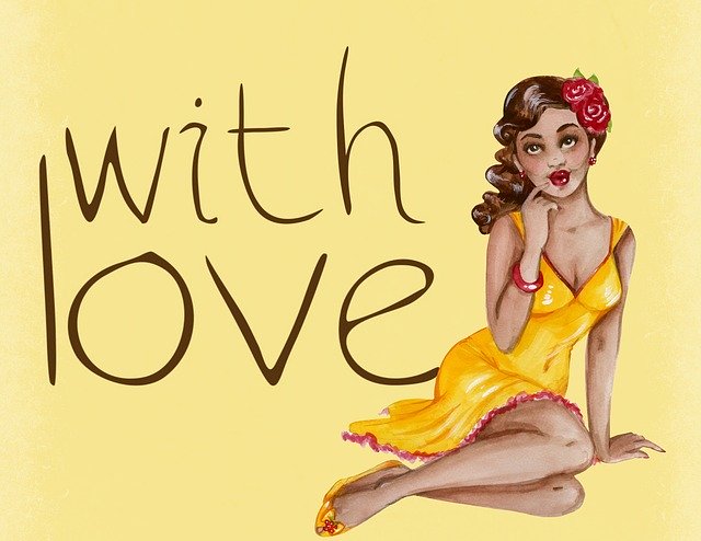 Bezpłatne pobieranie bezpłatnej ilustracji Love Retro Girl do edycji za pomocą internetowego edytora obrazów GIMP