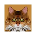 Layar Tema Low Poly Orange Cat untuk ekstensi toko web Chrome di OffiDocs Chromium