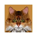 Low Poly Orange Cat Theme  screen for extension Chrome web store in OffiDocs Chromium