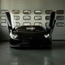 Luxury Black Car with Open Doors in Garage  screen for extension Chrome web store in OffiDocs Chromium