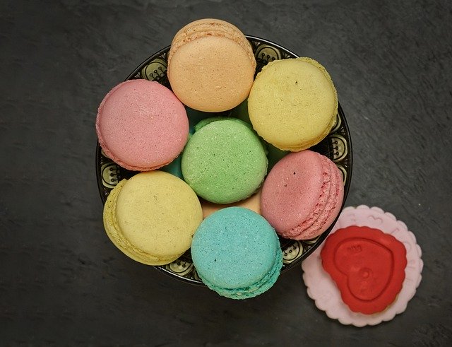 Free download macarons desserts food heart free picture to be edited with GIMP free online image editor