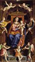 Free download Madonna and Child Enthroned with Angels free photo or picture to be edited with GIMP online image editor