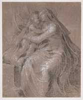Free download Madonna and Child (recto); Head of the Young Saint John The Baptist (verso) free photo or picture to be edited with GIMP online image editor