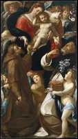 Free download Madonna and Child with Saints Francis and Dominic and Angels free photo or picture to be edited with GIMP online image editor