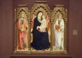 Free download Madonna and Child with Saints James Major and John the Evangelist, altarpiece free photo or picture to be edited with GIMP online image editor