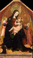 Free download Madonna and Child with Two Angels and a Donor free photo or picture to be edited with GIMP online image editor