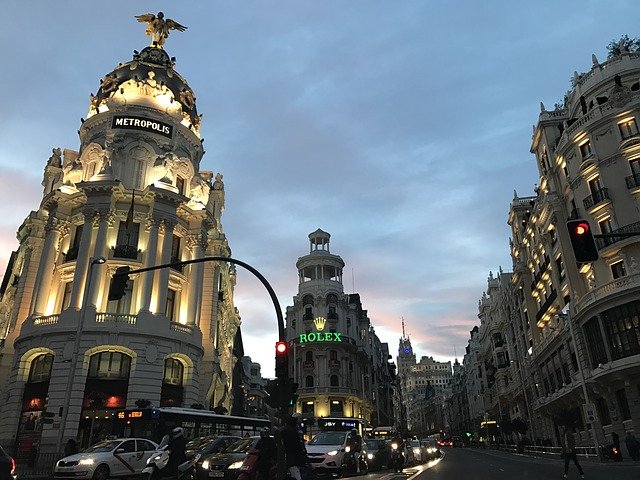 Free download madrid sunset rush city free picture to be edited with GIMP free online image editor
