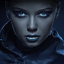 Magic dark blue woman  screen for extension Chrome web store in OffiDocs Chromium