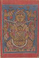 Scarica gratuitamente Mahaviras Lustration e Bath at Birth; Pagina da una foto o immagine gratuita dispersa del Kalpa Sutra (Jain Book of Rituals) da modificare con l'editor di immagini online GIMP