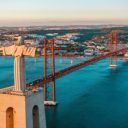 Majestic Red Bridge Theme – A Grand Landmark Over the River  screen for extension Chrome web store in OffiDocs Chromium