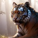 Majestic Tiger in Misty Dawn  screen for extension Chrome web store in OffiDocs Chromium