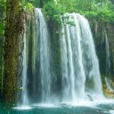 majestic waterfall cascading through a lush, dense forest  screen for extension Chrome web store in OffiDocs Chromium