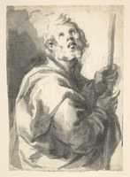 Free download Male Saint with Staff, Half-Figure free photo or picture to be edited with GIMP online image editor
