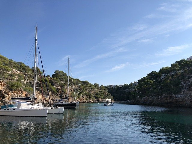 Free download mallorca sail boat water bay ship free picture to be edited with GIMP free online image editor