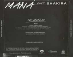 Free download Mana Featuring Shakira - Mi Verdad (CD Single)Trasera free photo or picture to be edited with GIMP online image editor