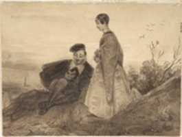 Free download Man and Woman in a Landscape, possibly Faust and Marguerite free photo or picture to be edited with GIMP online image editor