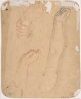 Free download Man of  Sorrows, after Guido Reni (recto); Studies of arm and hands (verso) free photo or picture to be edited with GIMP online image editor