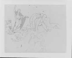 Free download Man Preaching with Upraised Arm, Two Male Nudes, Man Playing Harp (from Sketchbook) free photo or picture to be edited with GIMP online image editor