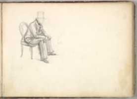 Free download Man Seated on a Chair (in Sketch Book With Drawings on Twenty-six Leaves) free photo or picture to be edited with GIMP online image editor