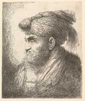 Free download Man with a Beard and Mustache, Wearing a Tasseled Headdress, Facing Left free photo or picture to be edited with GIMP online image editor