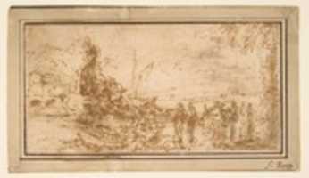 Free download Marine landscape with figures free photo or picture to be edited with GIMP online image editor