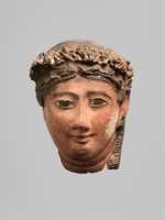 Free download Mask of a woman with corkscrew locks and ball earrings free photo or picture to be edited with GIMP online image editor