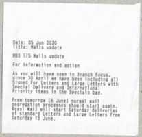 Free download MBS 175 - Post Office Horizon Notice - Mails update - jpg & OCR txt free photo or picture to be edited with GIMP online image editor