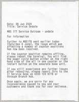 Free download MBS 177 - Post Office Horizon Notice - Service Outrage - update - jpg & OCR txt free photo or picture to be edited with GIMP online image editor