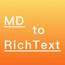 Écran MD2RichText pour l'extension Chrome web store dans OffiDocs Chromium