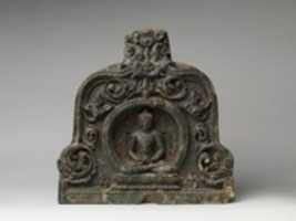 Free download Meditating Buddha with Alms Bowl Enthroned in a Foliated Niche free photo or picture to be edited with GIMP online image editor