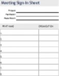Free download Meeting Sign In Sheet DOC, XLS or PPT template free to be edited with LibreOffice online or OpenOffice Desktop online