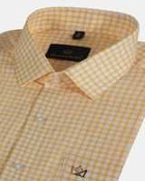 Free download Men Yellow Checks Regular Fit Linen Shirt free photo or picture to be edited with GIMP online image editor