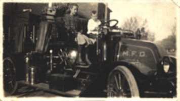 Free download Metropolis IL Illinois Fire Department 1921~ International Fire Truck Model F or H maybe free photo or picture to be edited with GIMP online image editor