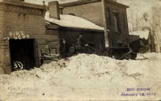 Descarga gratuita Carro de bomberos tirado por caballos del Departamento de Bomberos de Metropolis IL Illinois 15 de enero de 1918 GRAN NIEVE foto o imagen gratis para editar con el editor de imágenes en línea GIMP