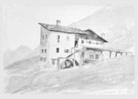 Free download Mill at Pontresina (from Switzerland 1869 Sketchbook) free photo or picture to be edited with GIMP online image editor