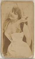 Free download Mlle. Demoncey, from the Actors and Actresses series (N45, Type 8) for Virginia Brights Cigarettes free photo or picture to be edited with GIMP online image editor