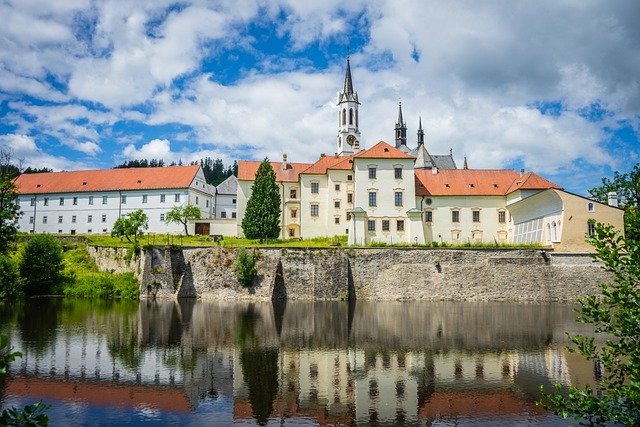 Free download monastery church abbey lake free picture to be edited with GIMP free online image editor