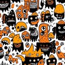 Monster Doodle | Orange  screen for extension Chrome web store in OffiDocs Chromium
