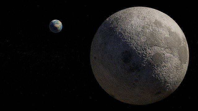 Scarica gratis l'illustrazione gratuita di Moon Earth Universe da modificare con l'editor di immagini online GIMP