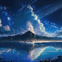 Moonlit Reflections Over the Cosmic Lake  screen for extension Chrome web store in OffiDocs Chromium
