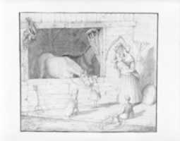Free download Mother and Children in a Stable (from Hosack Album) free photo or picture to be edited with GIMP online image editor